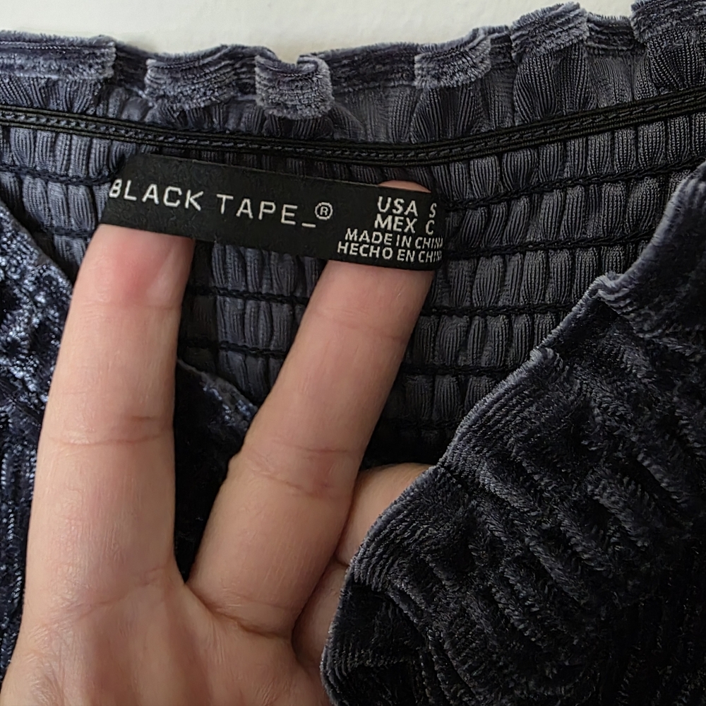 Black Tape_ Womens Velvet Mini Fit & Flare Dress Sz Small‎ - Picture 4 of 5